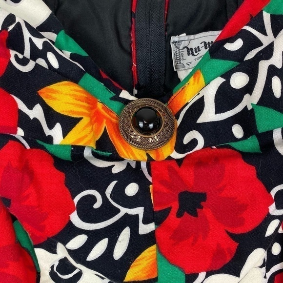 NU MODE Vintage Pin Up Style Floral Off The Shoulder Collar Dress Size 9/10 - Picture 13 of 15